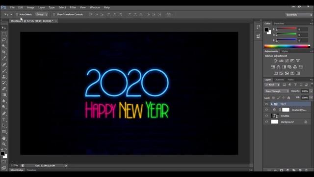 Happy New Year 2020 - 2021 Wallpaper/Card/Poster Design - Photoshop Tutorial смотреть онлайн