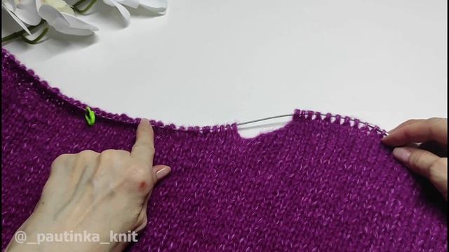 МК Стильное Платье Спицами  #_pautinka_knit #каксвязатьплатье #платьеспицами #вязаноеплатье