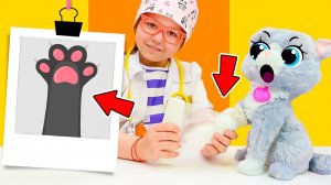 Барби нашла котенка на улице! Котика надо полечить ✨