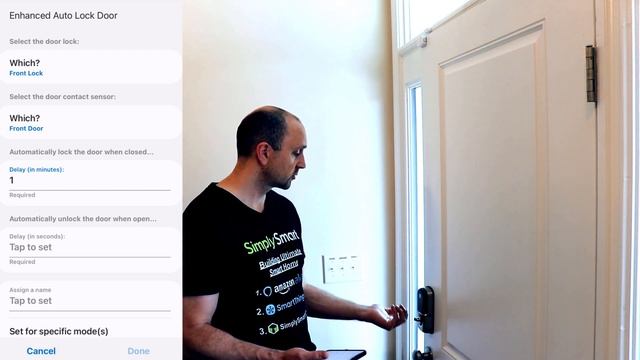 SmartThings Enhanced Auto Door Lock Smart App (2021)