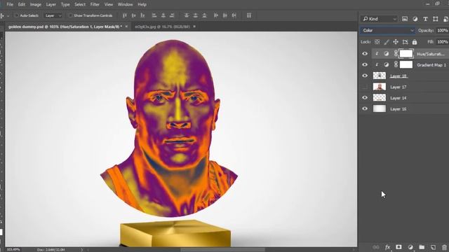 Any Photo into Gold Statue #Photoshop #DwayneJohnson #TheRock смотреть онлайн