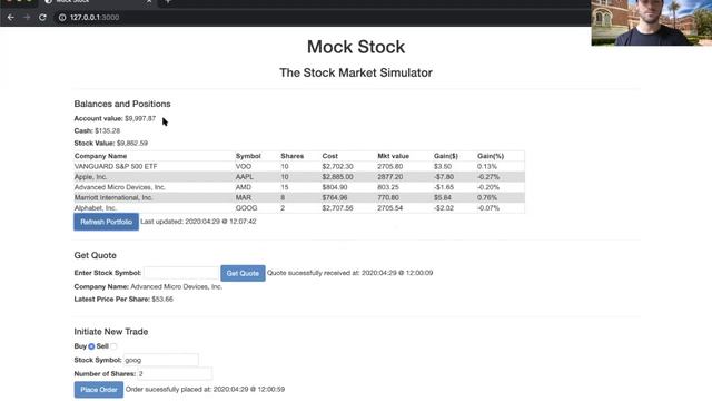 EE599 Final Project Video - Fullstack Stock Trading Simulator смотреть онлайн