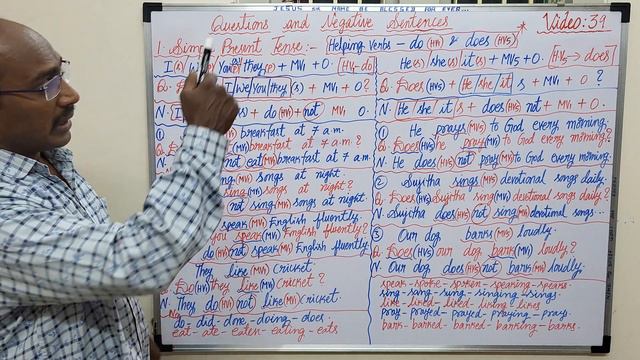 QUESTIONS and NEGATIVE SENTENCES in SIMPLE PRESENT TENSE -- VIDEO -- 29. смотреть онлайн