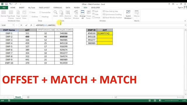 OFFSET + MATCH Function in Excel смотреть онлайн