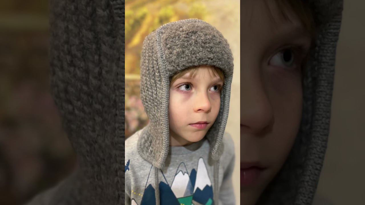 Шапка-ушанка спицами. смотреть онлайн