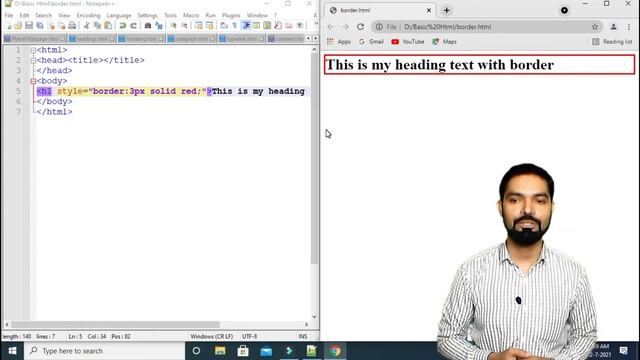 How to Add Text Border, Image Border with Change Border Color | HTML Border | Hindi | #basichtml смотреть онлайн