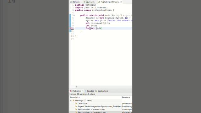 3 - Alphabet Pattern Print using java смотреть онлайн