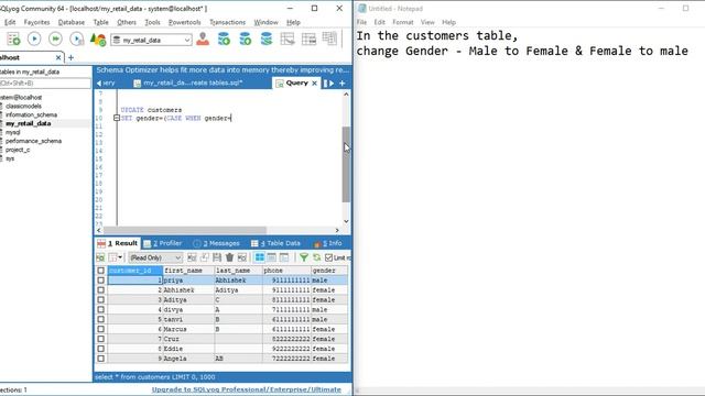 SQL Interview - Update table with case statement || change gender values male to female & vice vers смотреть онлайн
