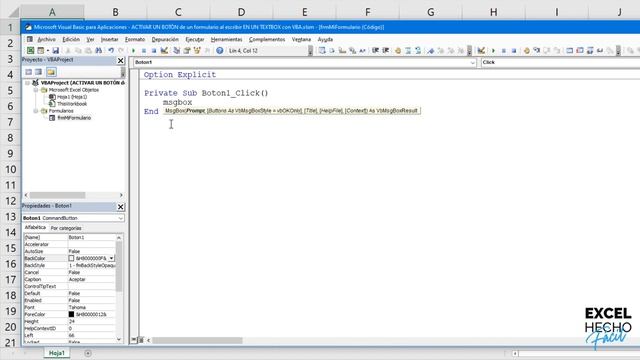 ACTIVAR UN BOTÓN de un formulario al escribir EN UN TEXTBOX con VBA смотреть онлайн