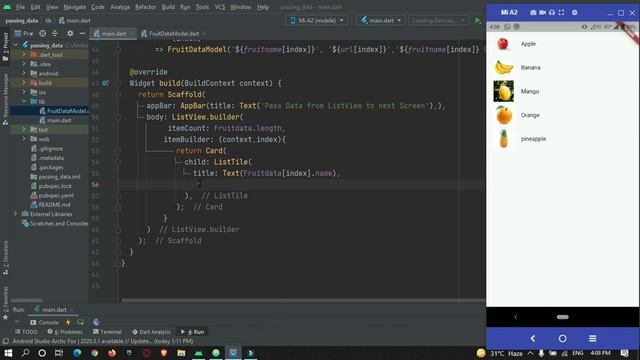 Flutter ListView onTap send selected item data to next screen смотреть онлайн