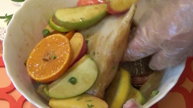Камбала с яблоками и цитрусовыми. Ресторанное блюдо. смотреть онлайн