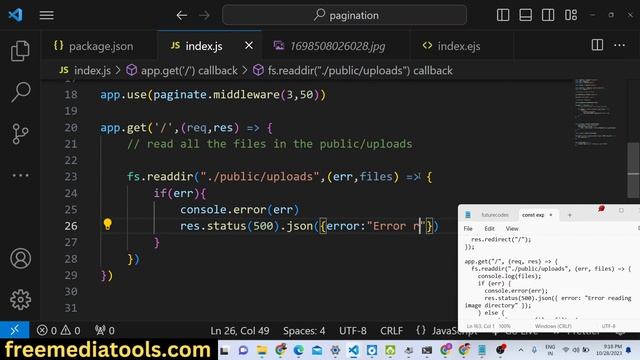 Node.js Express Pagination Project to Upload Images & Display it Using EJS & Multer in Browser смотреть онлайн