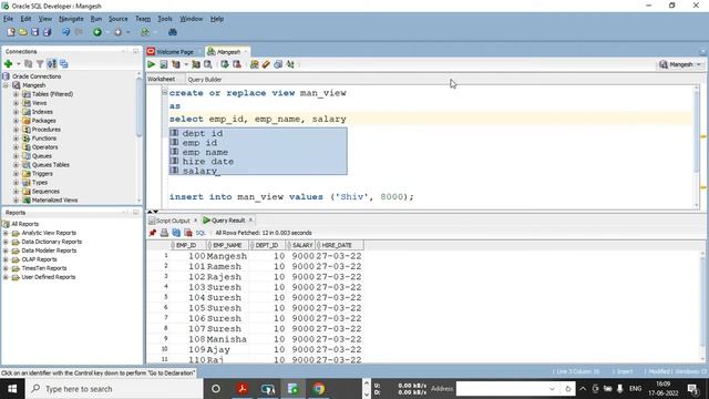 14 Database Objects View defination & examples смотреть онлайн