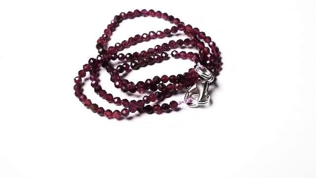 Бусы шнурок из граната родолит, Ø2,0 мм., 42 см., 217ОГ смотреть онлайн