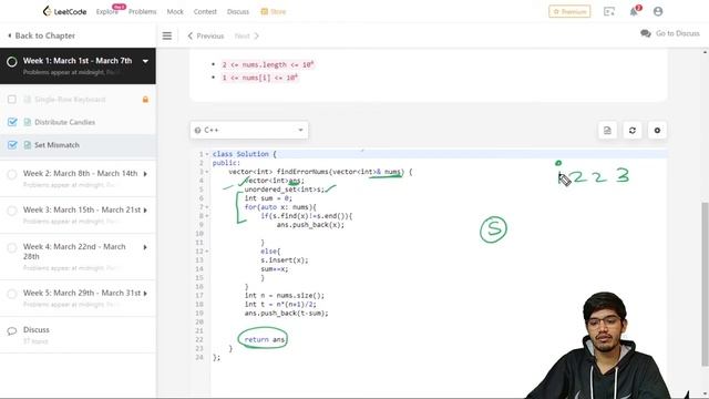645. Set Mismatch | Leetcode | City Coder | 2nd March смотреть онлайн