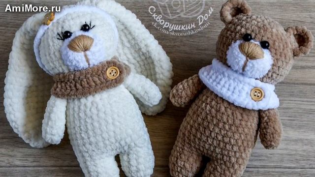 Амигуруми: схема Мишки и Зайки. Игрушки вязаные крючком - Free crochet patterns. смотреть онлайн