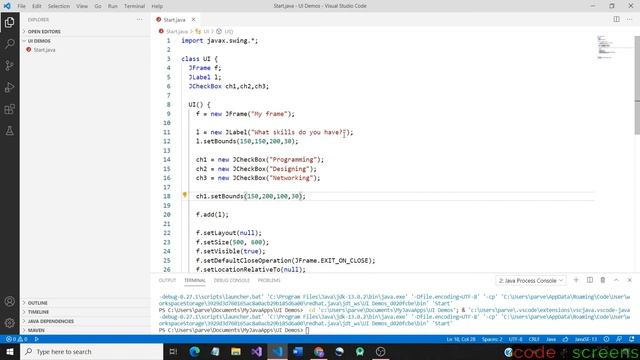 Creating Checkboxes | Java Swing | Tamil | Code Screens смотреть онлайн
