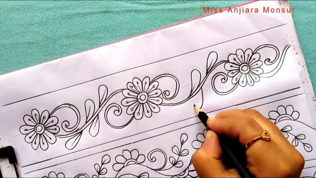 5 Cute Embroidery Pattern,Easy Borderline Designs for dress,Hand Drawing Design- 02,Sketch, #Miss_M смотреть онлайн