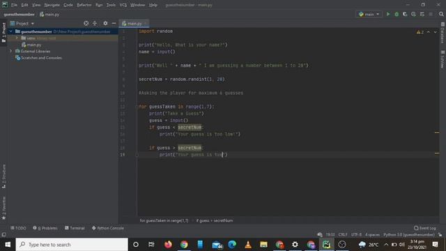 Guess The Number Game in Python | Python beginners project tutorial смотреть онлайн