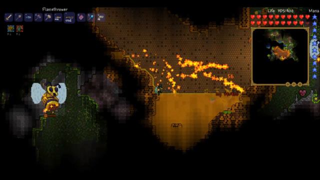 Terraria Queen Bee Double Boss Glitch and Fight смотреть онлайн