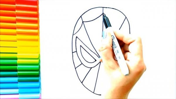 Рисование человека-паука - Простой рисунок человека-паука - Как нарисовать человека-паука