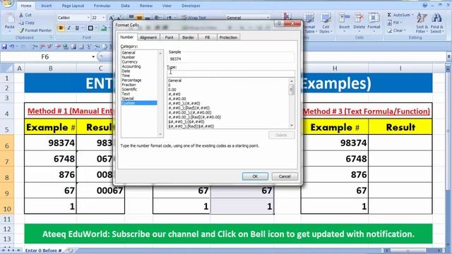 How to Add “0” Zero Before Numbers in MS Excel in Urdu, Hindi смотреть онлайн