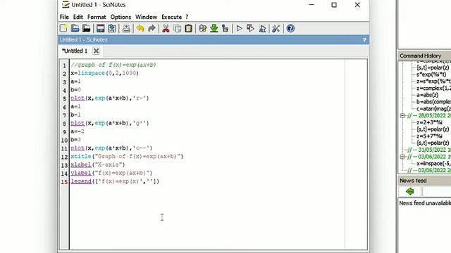program to plot f(x)=exp(ax+b)and f(x)=log (ax + b)in Scilab,BScI,maths practical, Lecture11,NEP202 смотреть онлайн