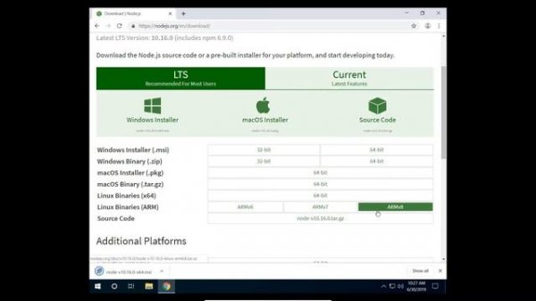 How to install the latest version of Node.js on Windows 10