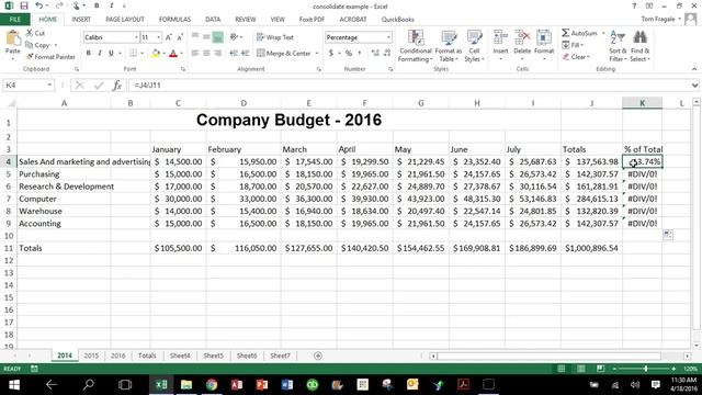 How to use Relative and absolute formulas $ formulas in Excel 2007, 2010, 2013, 2016 tutorial смотреть онлайн