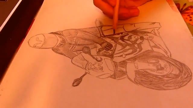 Рисую мотоциклиста смотреть онлайн