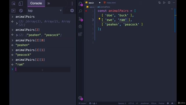 Capture Collections of Data with Arrays: Working with Nested Arrays--The Modern JavaScript Bootcamp смотреть онлайн