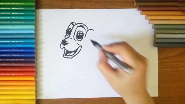 How To Draw a Cocker Spaniel step by step for Kids смотреть онлайн