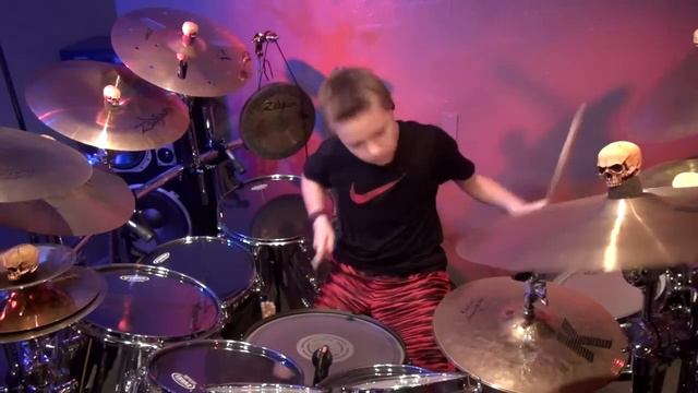 BURN IT TO THE GROUND (9 Year Old Drummer) Drum Cover By Avery Drummer Molek