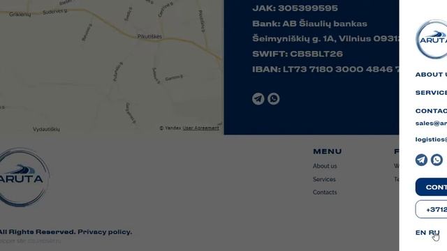 Мультиязычный сайт для литовской компании ARUTA смотреть онлайн