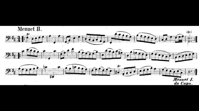 Bach Cello Suite no.2 - Minuet, with Score (Shapira) смотреть онлайн
