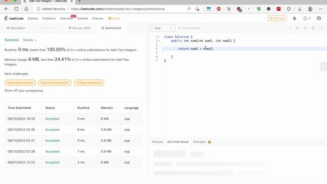 Add Two Integers Leetcode 2235 | C++ | Java | Python смотреть онлайн