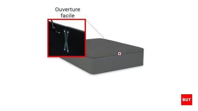Sommier coffre en PU noir DREAMEA - BUT смотреть онлайн