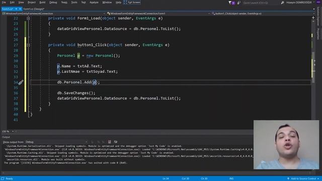 C# Crud İşlemleri (ekleme, okuma, güncelleme ve silme) - Windows Form - Entity Framework смотреть онлайн