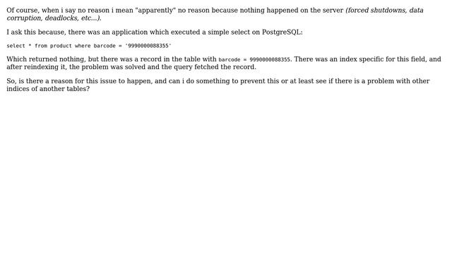 Can a hash index become inconsistent for "no reason"? смотреть онлайн