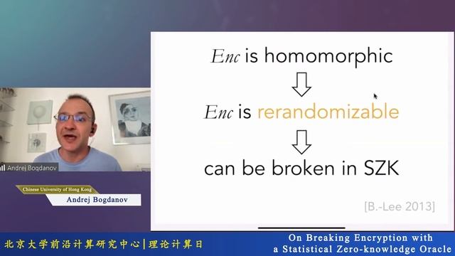 Andrej Bogdanov, On Breaking Encryption with a Statistical Zero-knowledge Oracle смотреть онлайн