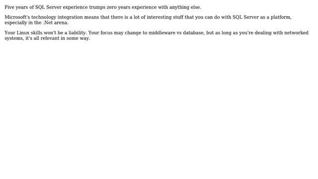 DevOps & SysAdmins: Based on my past DBA experience, what DBMS should I specialize in? смотреть онлайн