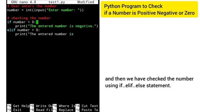A program to check number is positive, negative or zero | Python for beginners | Python with termux смотреть онлайн