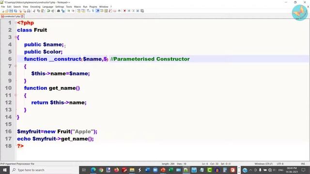 Constructor and Destructor in PHP смотреть онлайн