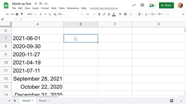 Google Sheets - Show a Date as a Month Name смотреть онлайн
