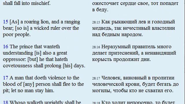 KJV Изучаем английский язык.Библия. Притчи 28 смотреть онлайн
