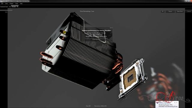 TUTORIAL SolidWorks Visualize - CPU Heatsink GPU vs CPU rendering test смотреть онлайн