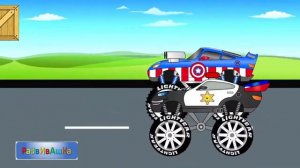 Мультики про машинки.  Капитан Америка против полицейского монстр-трака,