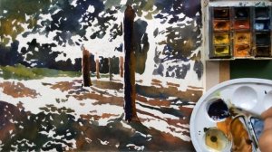 Уроки рисования. Как рисовать пейзаж акварелью. Мастер-класс. Поэтапное рисование для начинающих.