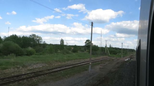 Вид из окна поезда - Отправление со ст. Лом (Рыбинский р-н., Ярославская обл.) смотреть онлайн