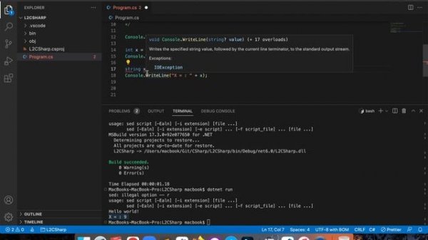 C# Tutorial | Lesson-2 | Input, Output, Data Type, Syntax, Variable, Comment, Casting | VS Code